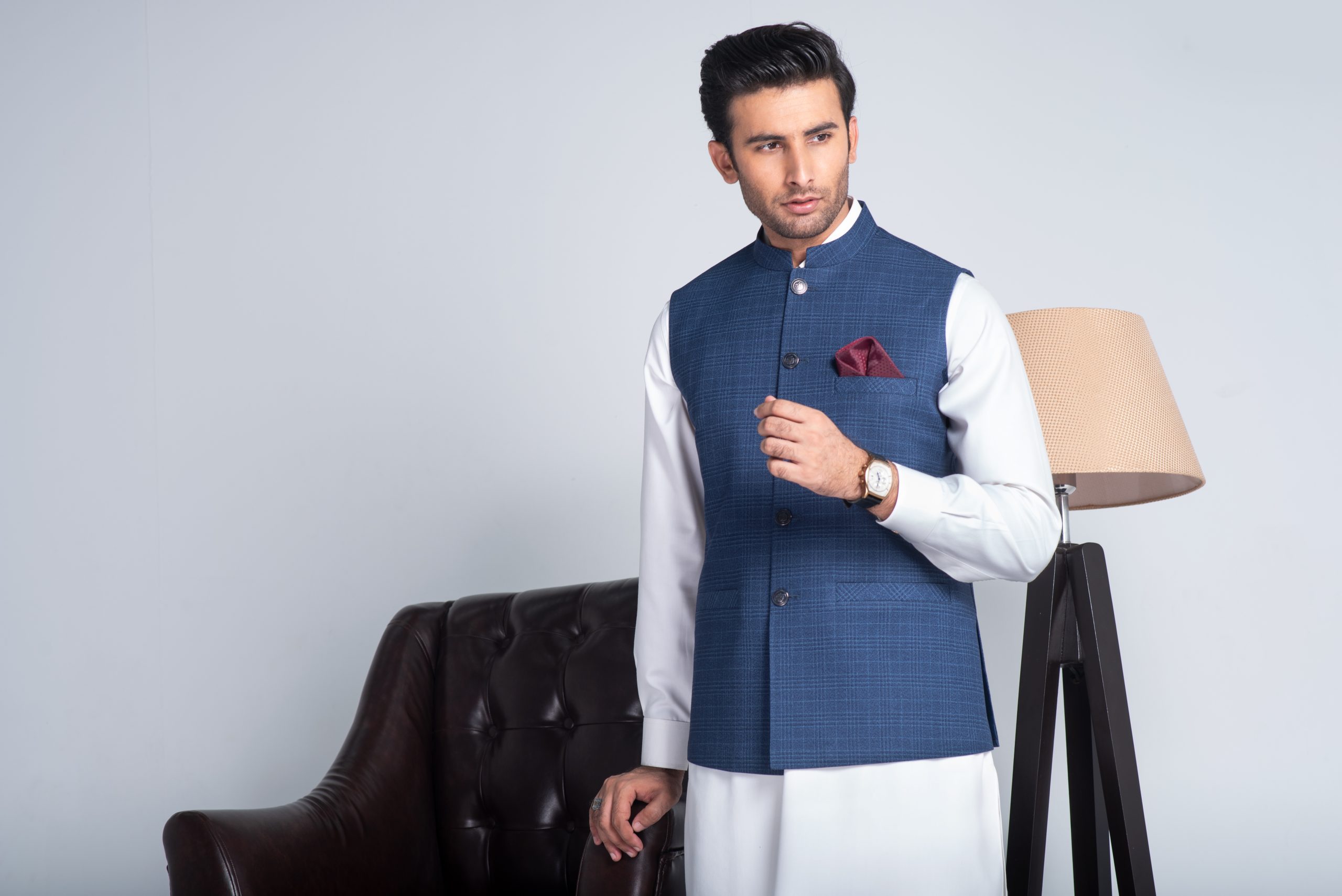 Shalwar kameez and waistcoat by Dandy Designs