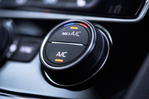 Car air conditioning system. Air condition switched on maximum cooling mode.