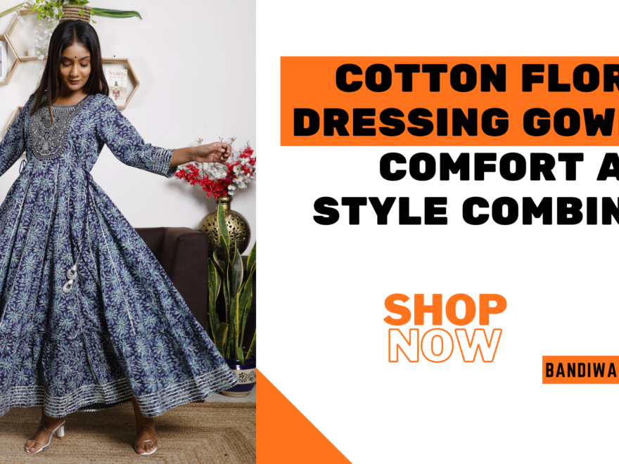 cotton floral dressing gown