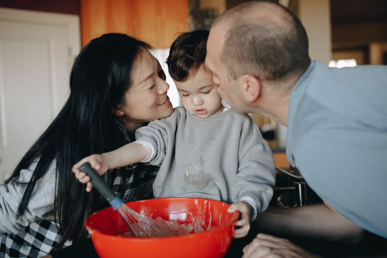 kids cooking process