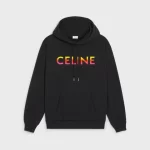 Celine Homme Flocked Jersey Hoodie