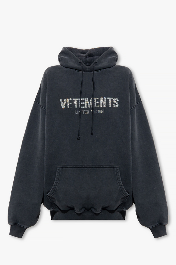 Vetements Men's Logo Print Hooded Sweatshirt