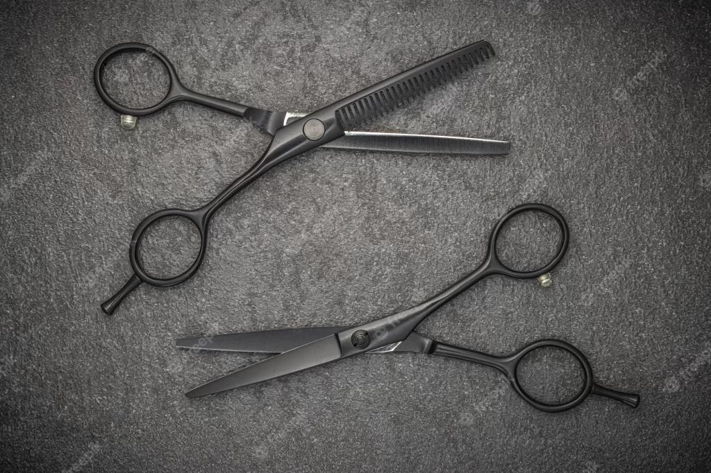 barber-professional-tools-haircut-fashion-pair-professional-haircutting-scissors-black-backgroud_275