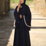 girl wearing black abaya