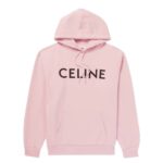 Celine Homme Logo-Print Cotton-Jersey Hoodie-Pink