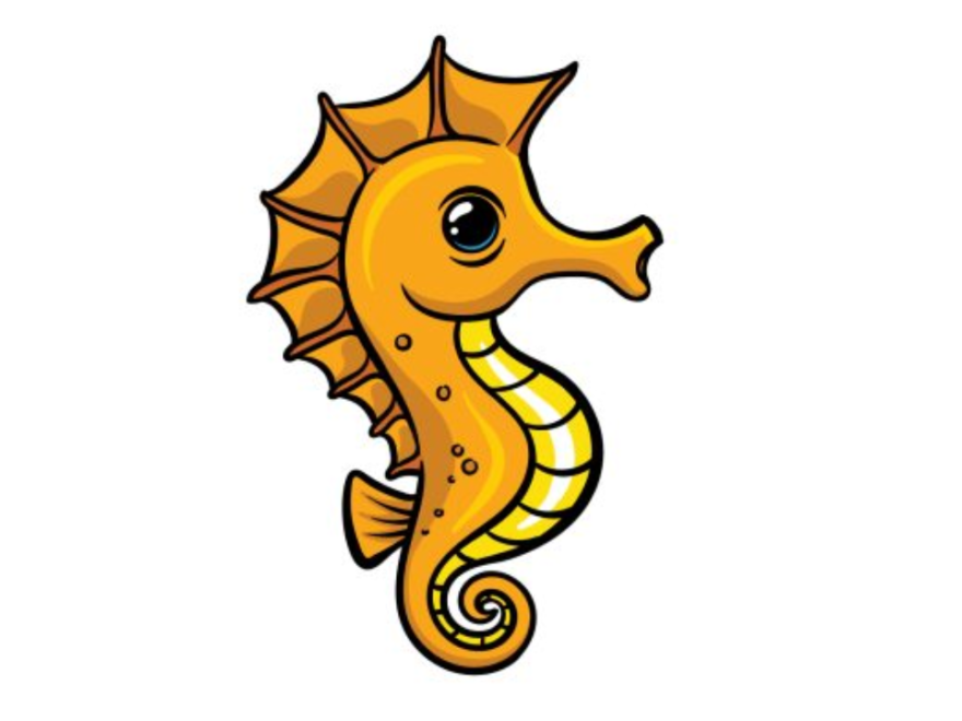 Draw A Cartoon Seahorse