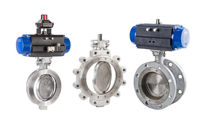 Actuated butterfly valves