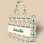 Customized Tote Bag Designed with Sparrow And Spring Flower Pattern Design