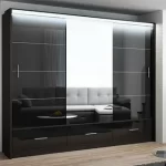 black gloss wardrobe