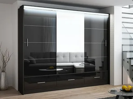 black gloss wardrobe