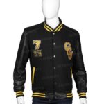 black varsity jacket