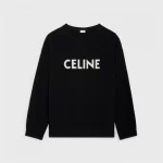 CELINE RIBBED WOOL BLACK SWEATSHIRT