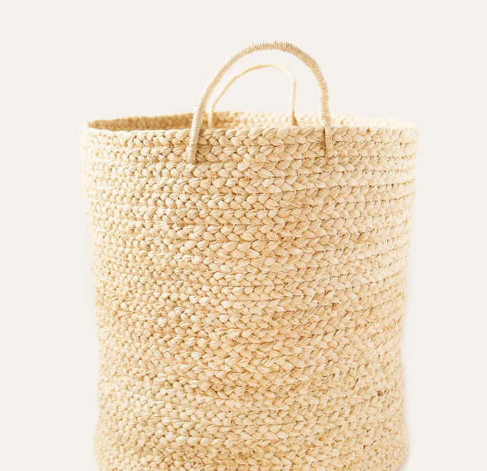 woven bag and bolga baskets