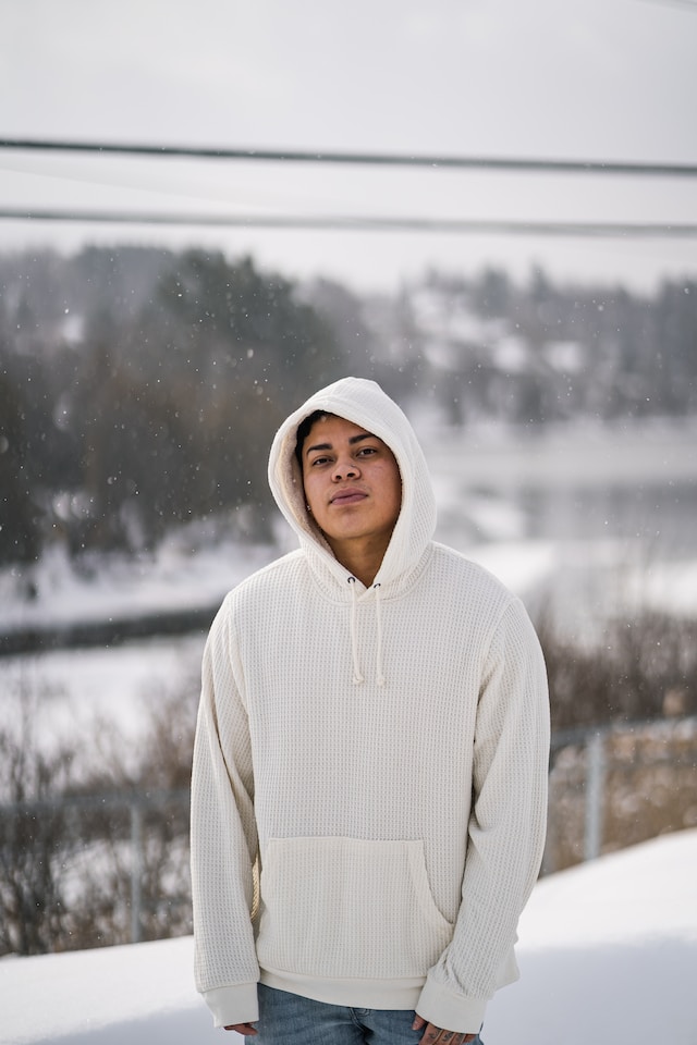 Man in white Hoodie