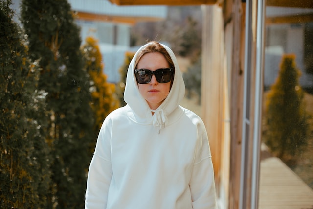 Woman in White Hoodie