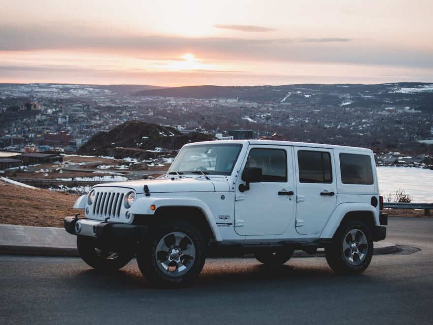 white SUV jeep