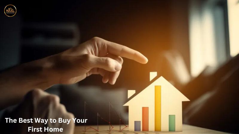 Smiling couple holding keys to their first home - Best way to buy your dream home.