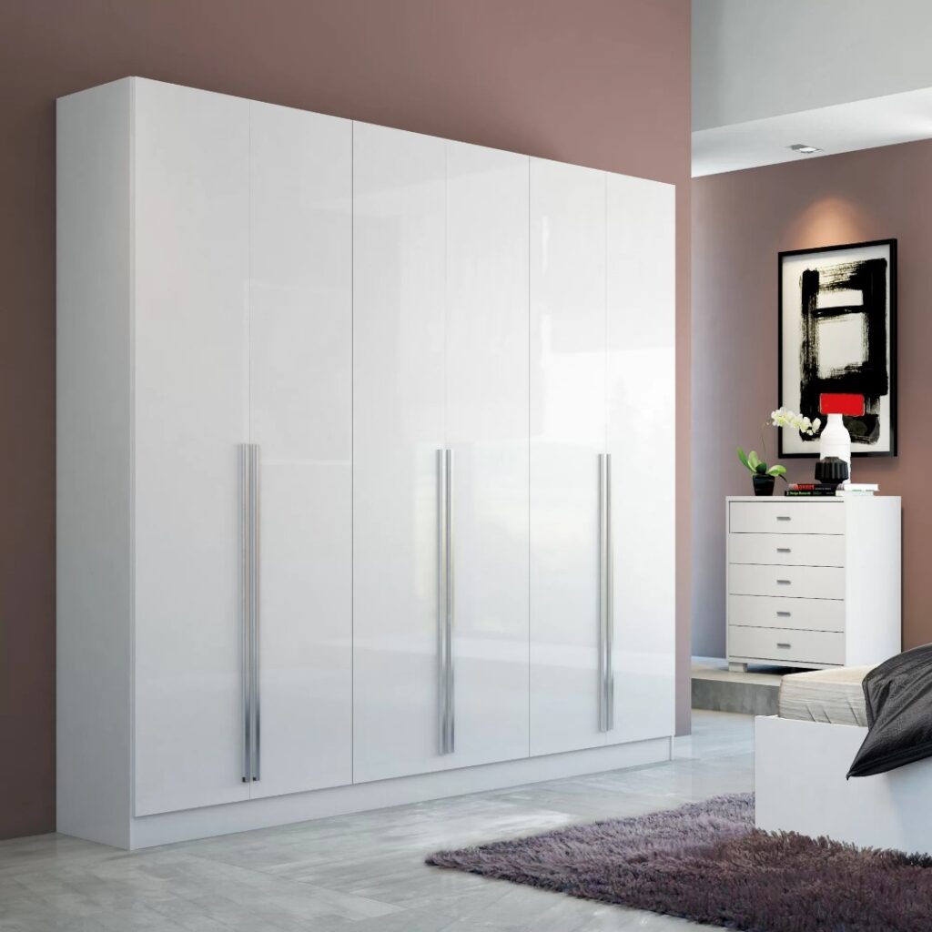 High gloss wardrobes White