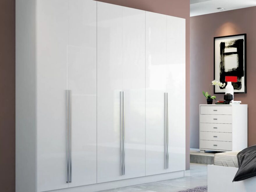 High gloss wardrobes White