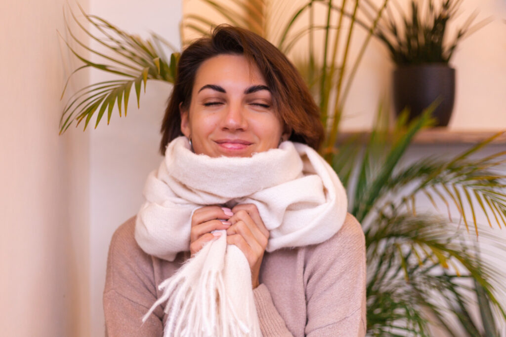 A woman wearing Cashmere Wraps Uk