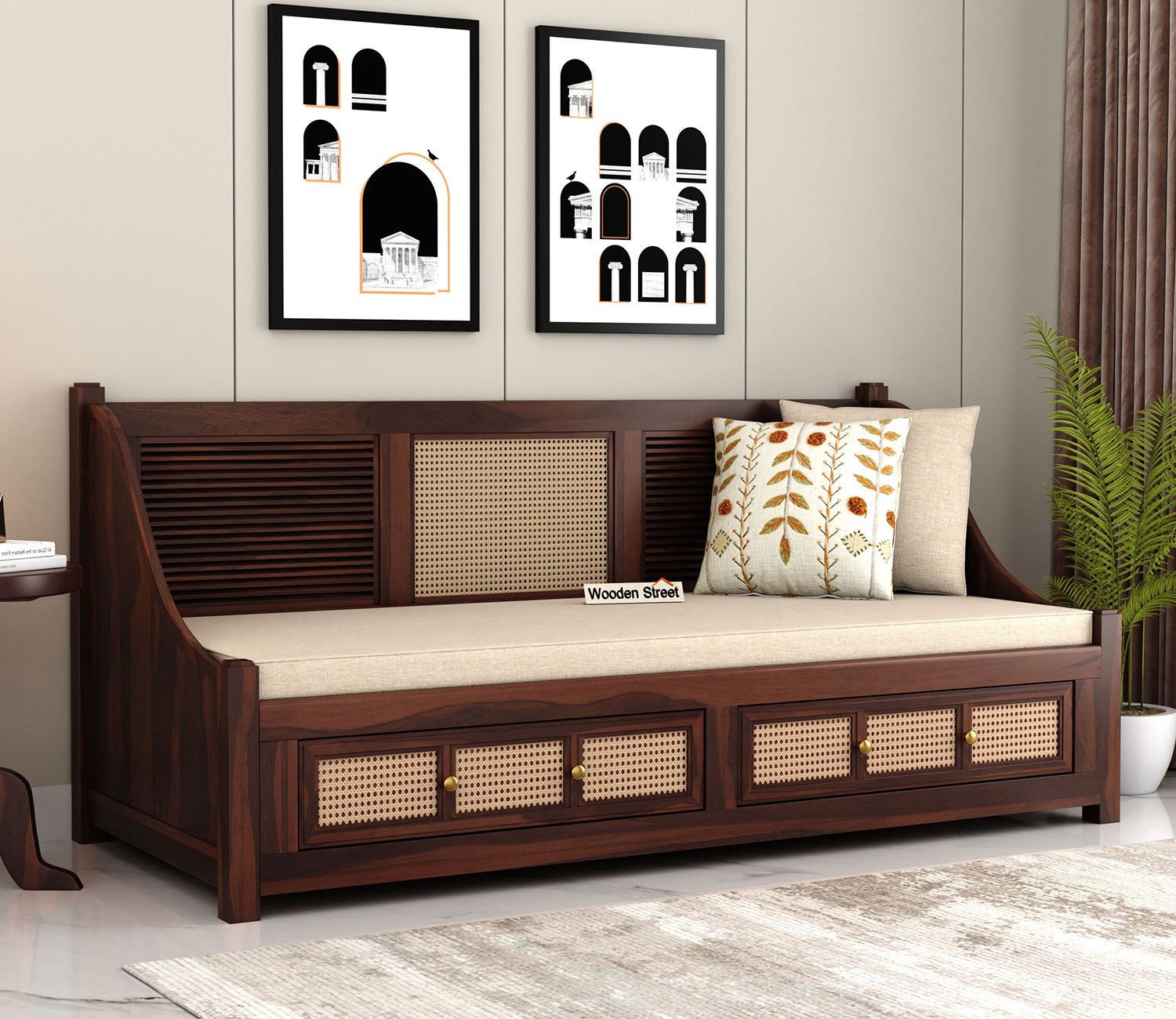 divan bed wooden street