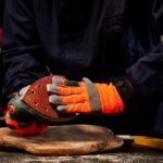 Blue Split Leather Welding Gloves