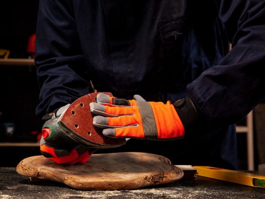 Blue Split Leather Welding Gloves