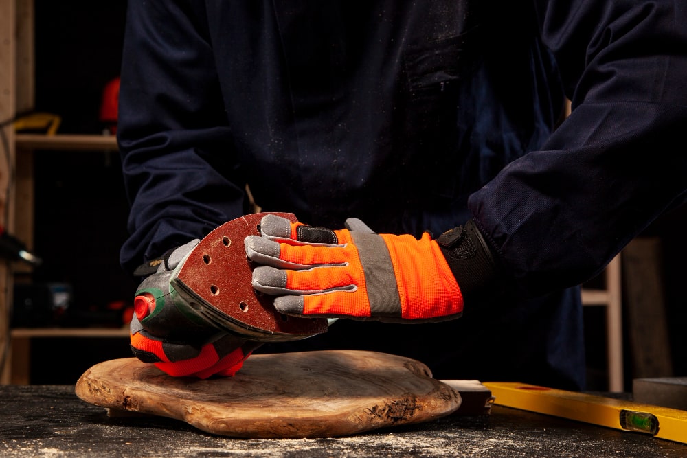 Blue Split Leather Welding Gloves