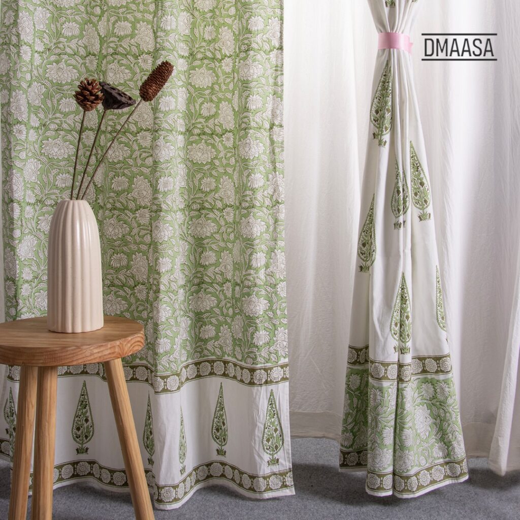 Luxuriate Your Living Space: Hand Block Printed Curtains for Sophisticated Decor