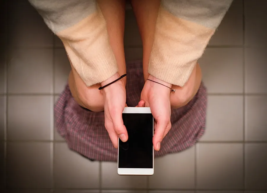 mobile use side effects in toilet