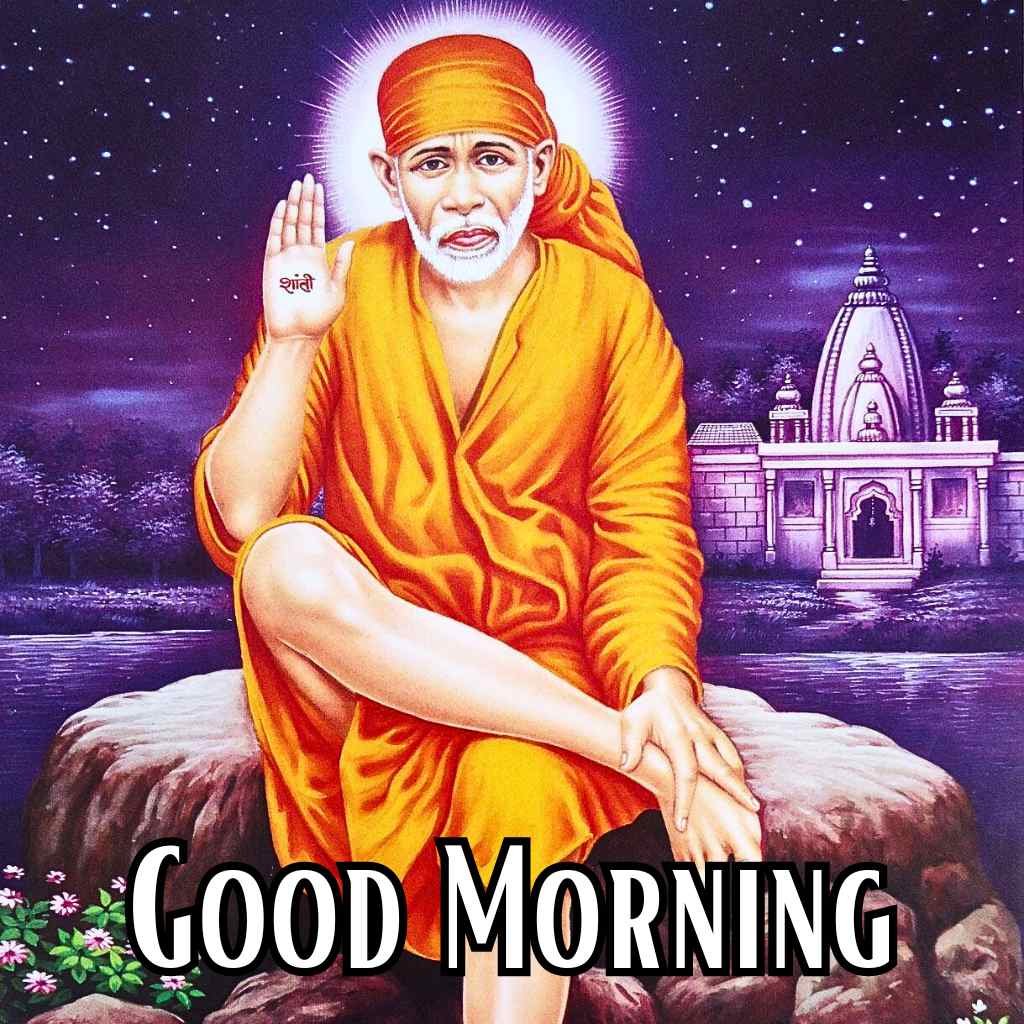 Good Morning Sai Baba Shining Hd Image