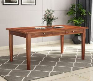 Mcbeth 6 Seater Dining Table With Storage
(Honey Finish)