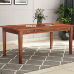 wooden dining table without chairs