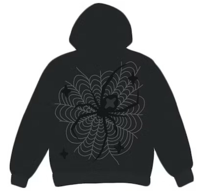 Broken Planet Market Spider Web Zip Up Hoodie Black