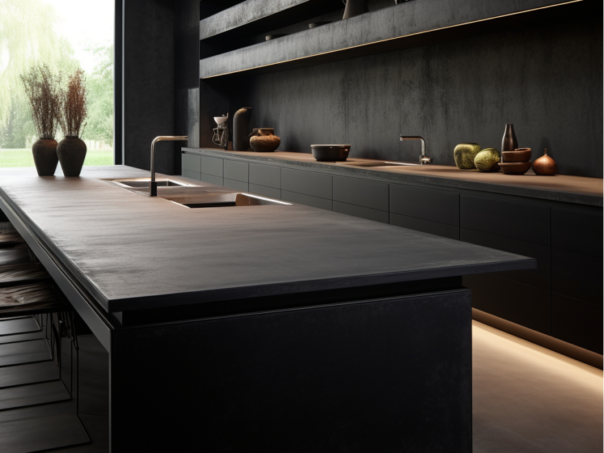 modern black kitchen cabinets