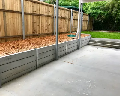 concrete sleeper retaining wall installation Brisbane