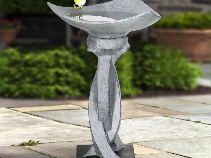 modern birdbath