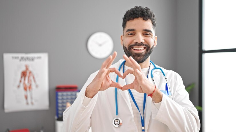 young-hispanic-man-doctor-smiling-doing-heart-gesture-with-hands-clinic