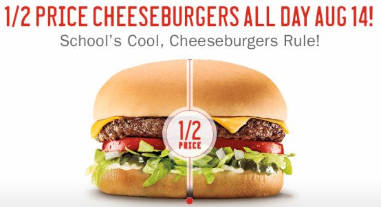 Sonic Half Price Cheeseburgers