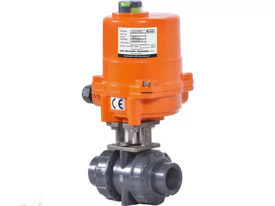 MOTORISED UPVC TRUE UNION POLYPROPYLENE (PP) BALL VALVE WITH ELECTRICAL ACTUATOR