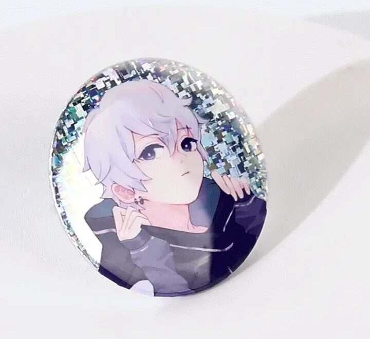 a cartoonist boy button