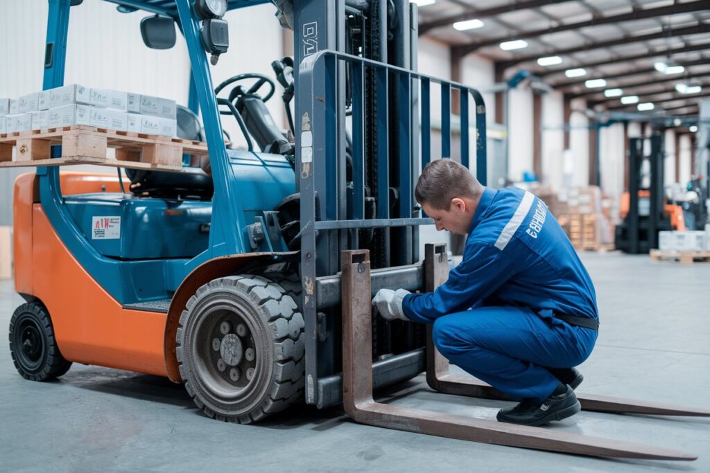 how to service a forklift