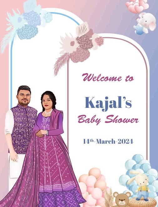 Baby Shower Invitation Card in Gujarati Word Format