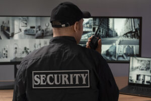 Uniformed security guard providing professional protection services in Orange County.