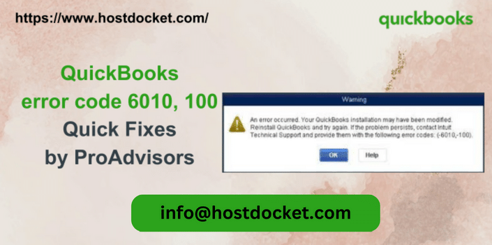 How to Fix QuickBooks error code 6010, 100?